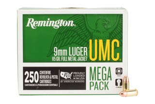 Remington UMC 9mm Luger 115 gr Full Metal Jacket Ammo - Box of 250